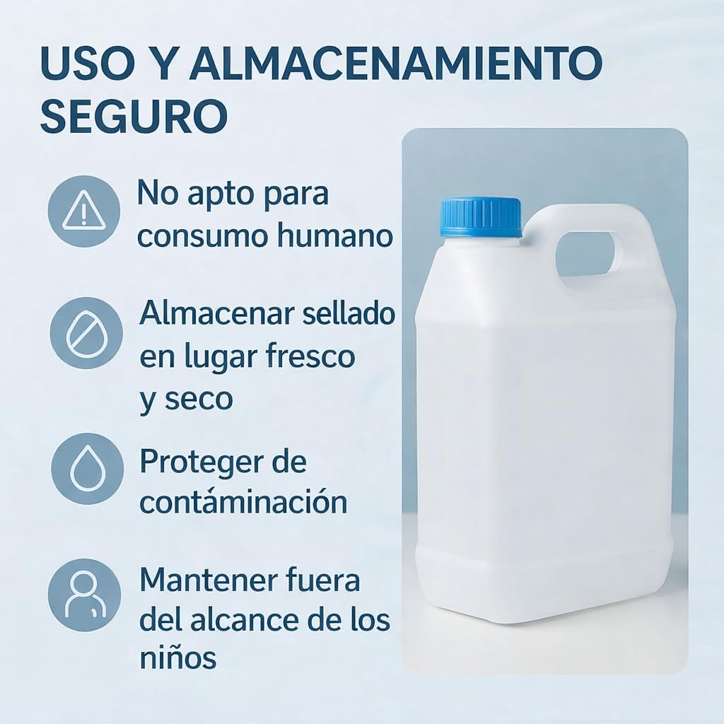 GiDeli Agua desmineralizada, 6 x 5 l, agua destilada para planchas, baterías, radiadores, humidificadores, acuarios y laboratorios, agua sin cal, inodoro, transparente