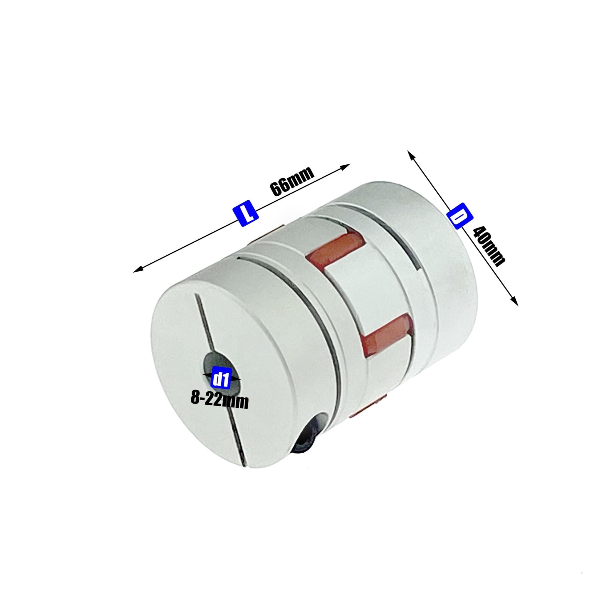 Seria LM 1 PC D40 L66 Elastyczny zacisk śliwkowy Łącznik Rozmiar wału Szczęka Sprzęgło wału/8/10/12/14/16mm D40L66 Pary do elektronicznego rozrusznika CNC Wesoło (rozmiar: 10x16) Armatura