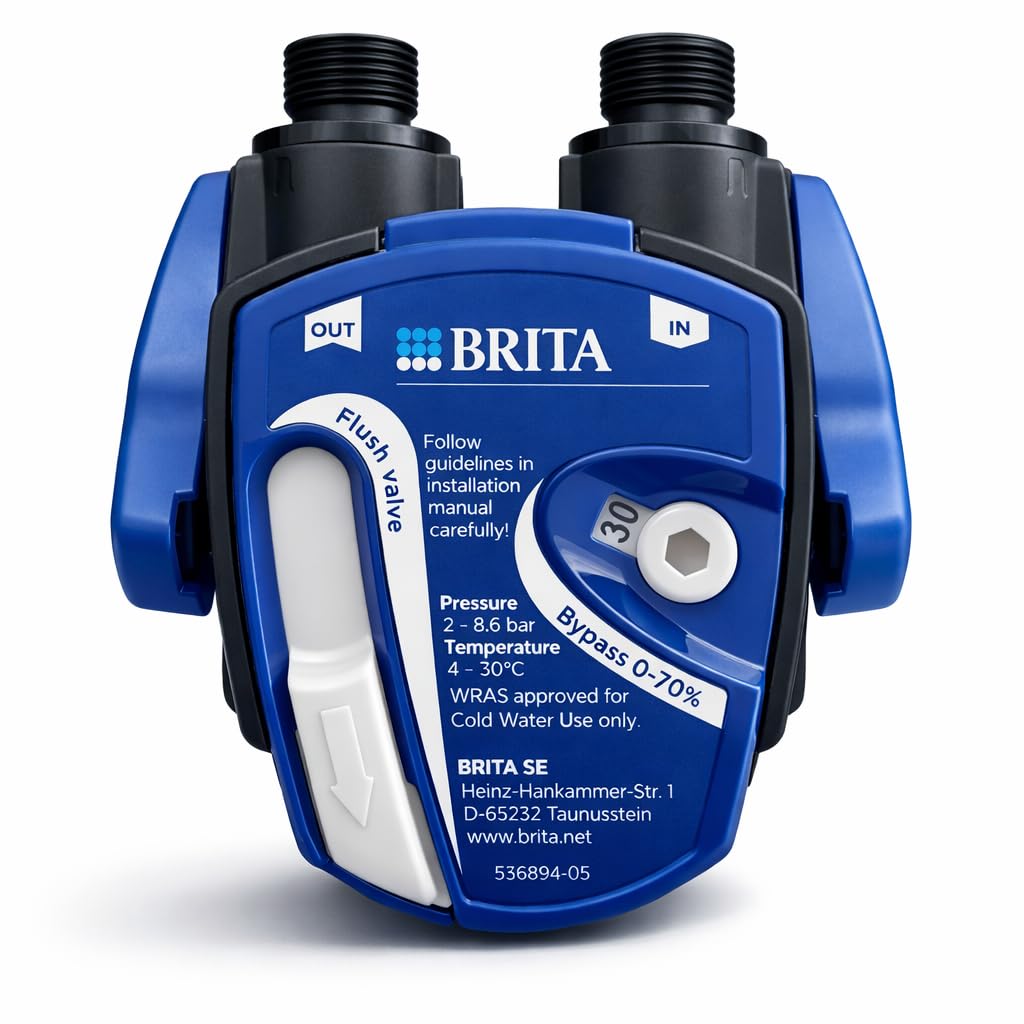 Neues Wasser Group Filtro de agua para debajo del fregadero Brita Purity, filtración para filtros P3000/C300/C500, cabezal cortador 0-70% adecuado para filtros Brita, montaje en pared