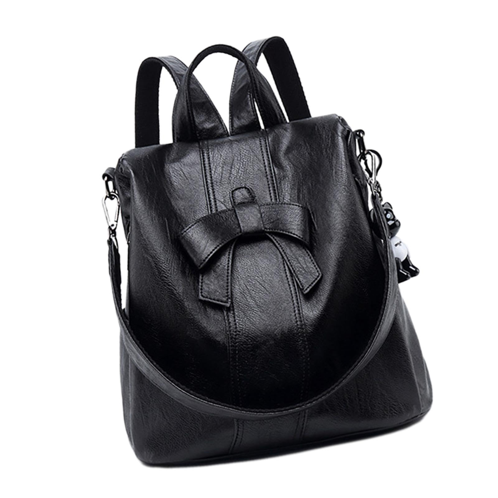 Women Backpack Water Resistant Compact Fashion Adjustable Strap Rucksack Black-image-47