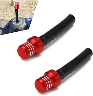 Pack-2 Motorcycle Fuel Tank Cap Breather, 2.75In x 0.47In Waterproof Durable Metal Automotive Fuel Tank Valve Ventilation Accessories, Universal Portable Vehicle Fuel Line Fitting (Red)