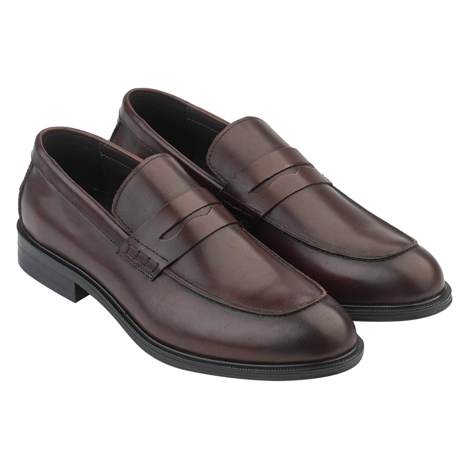 Bottega del Sarto Mocassino Saxon in Pelle Marrone con Suola in Cuoio Sartoriale, 41