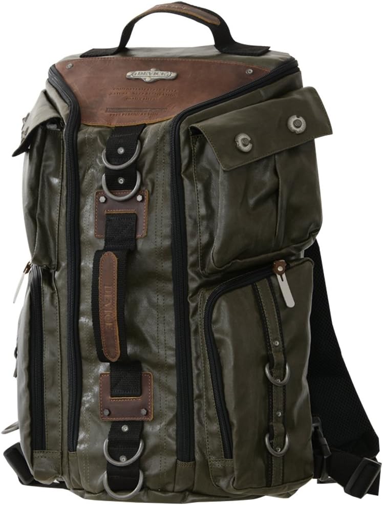 DEVICE Mens Gear 3way Rucksack Cotton Genuine Leather Everyday Casual Bag