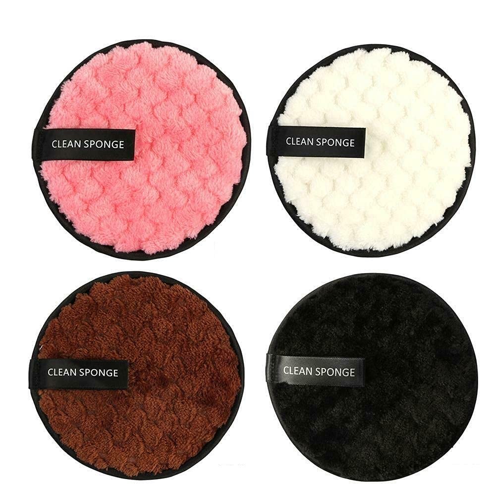 Quenchua Makeup Removal Pineapple design Pads Reuseable | easy to use | Microfiber Round Pads | Reusable Makeup Cleaning Pads| Multifunctional facial eye makeup Remover Reuseable Pads 4pcs.-image-49