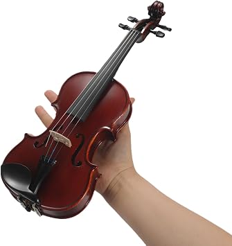 Smallest Handmade Solid Wood Violin 1/32 with Matching Display Wooden Case - Playable Size,Fully Functional