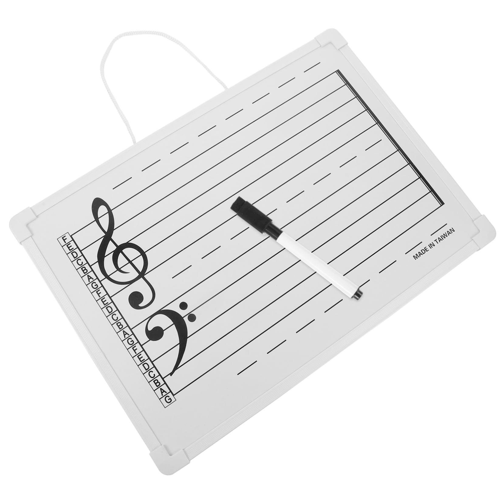Tableau Blanc Effaçable à Sec pour L'apprentissage du Solfège, avec Autocollants de Notes, Plastique Léger, Réutilisable, École et Maison