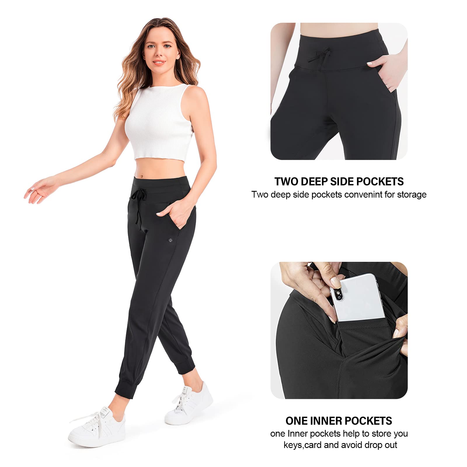 STRETCHUP Women's Joggers Pants Lightweight Running Sweatpants with Pockets Athletic Tapered Casual Pants for Workout,Lounge