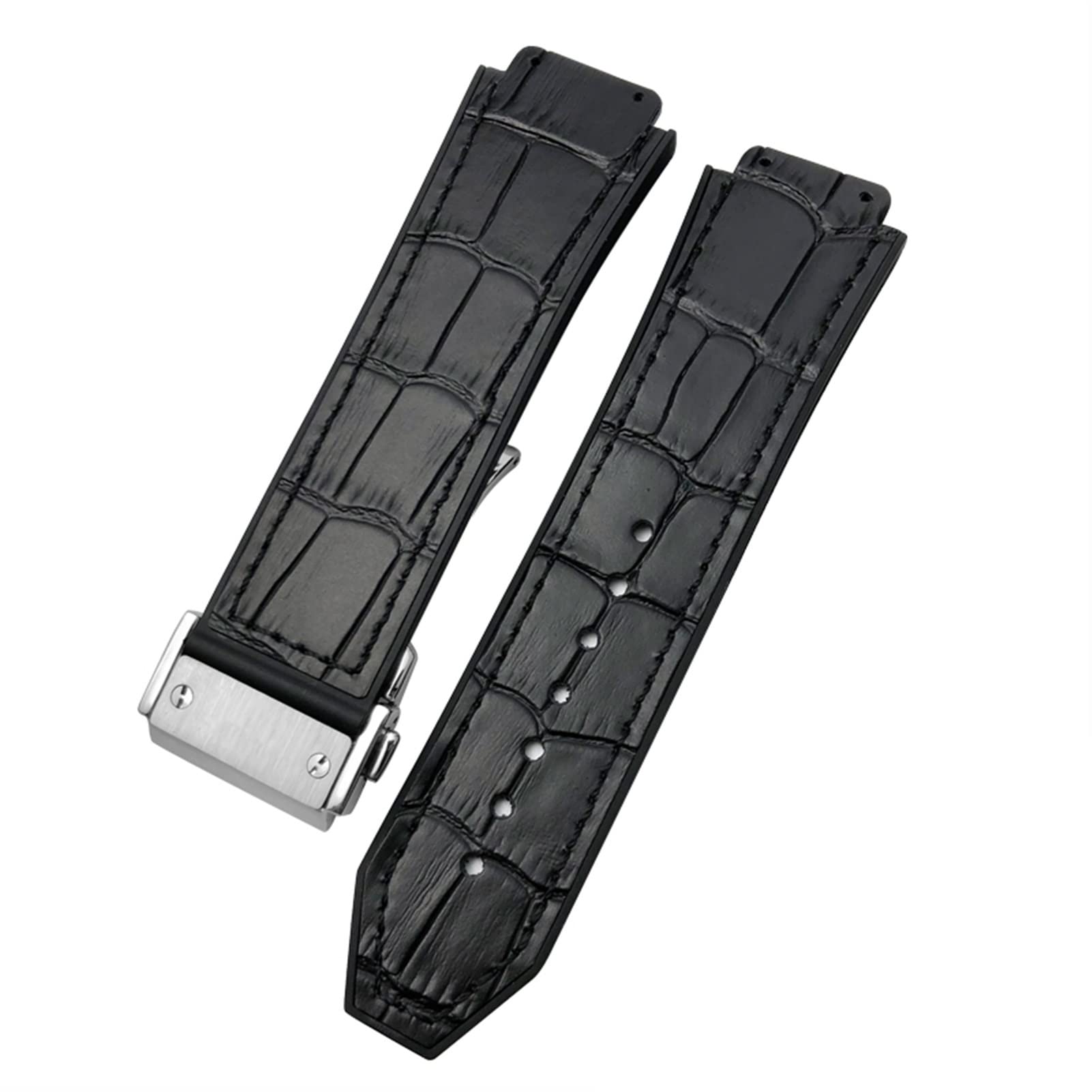 Bracelet de Montre Cuir Anti Transpiration Résistant Hublot 25mm 19mm