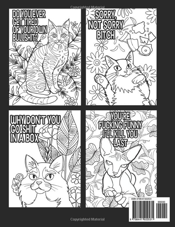 Snapklik.com : Swearing Cats Catitude Cat Coloring Book: Funny Cat ...