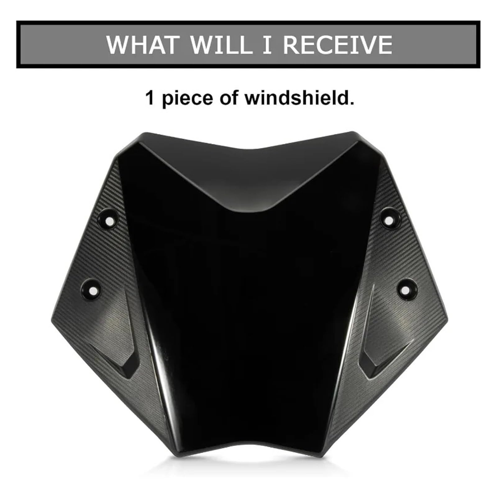 Parabrezza for scooter | Parabrezza for moto Parabrezza Nero Deflettore d'aria Deflettore d'aria(Bright Black)