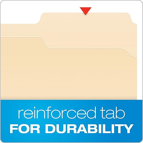 Miniatura 5 de Pendaflex Carpetas de sujetador 2 sujetadores tamaño carta manila pestañas de corte 13 en posición izquierda derecha central 50 por caja FM213