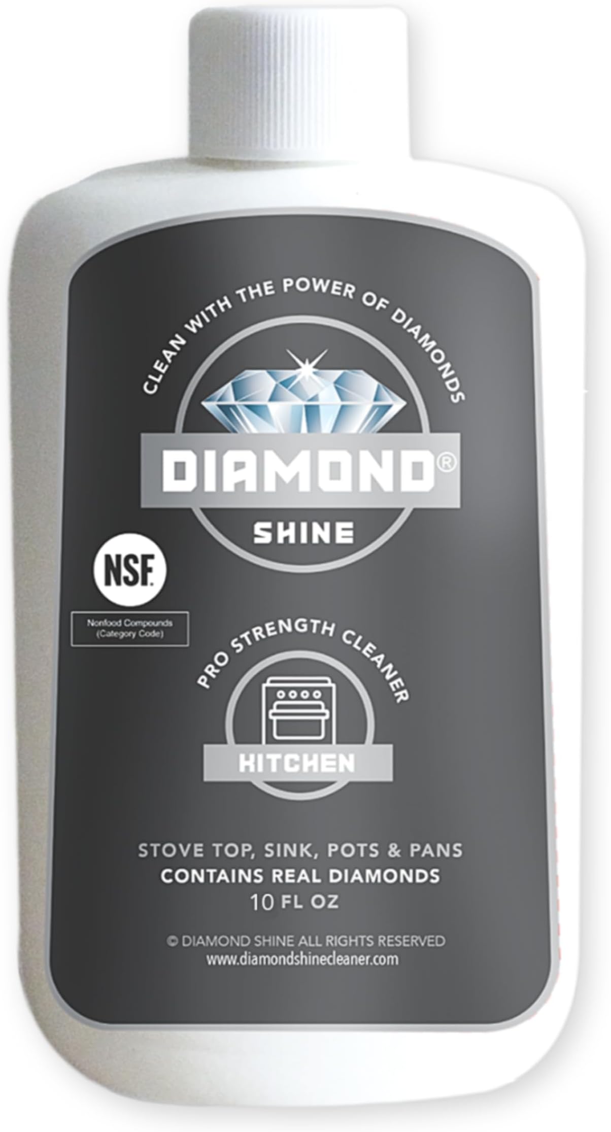 Diamond Shine Kitchen Cleaner - Clean, Polish, Restore Glass/Ceramic Cooktops, Stainless Steel - 10 oz