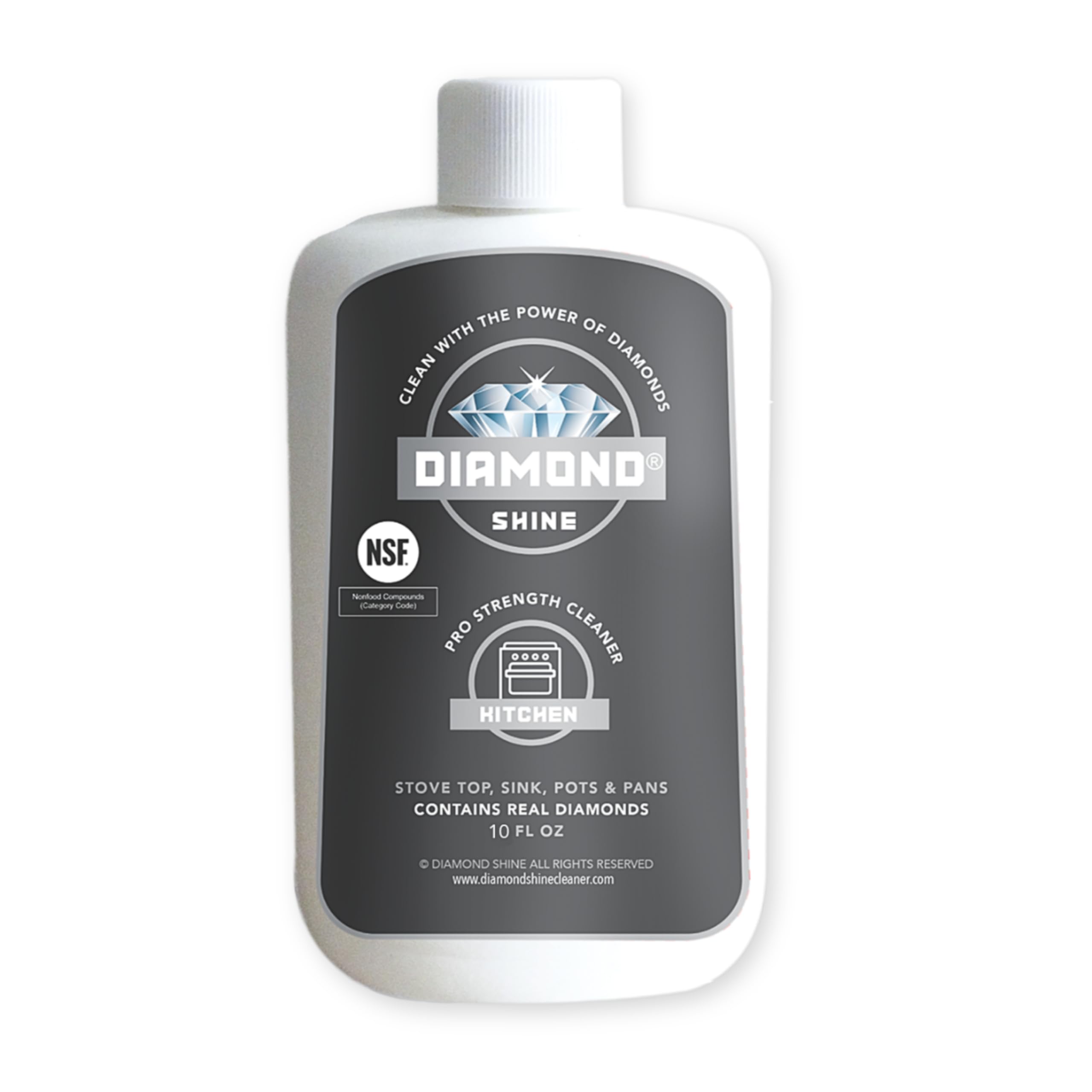 Diamond Shine Kitchen Cleaner - Clean, Polish, Restore Glass/Ceramic Cooktops, Stainless Steel - 10 oz