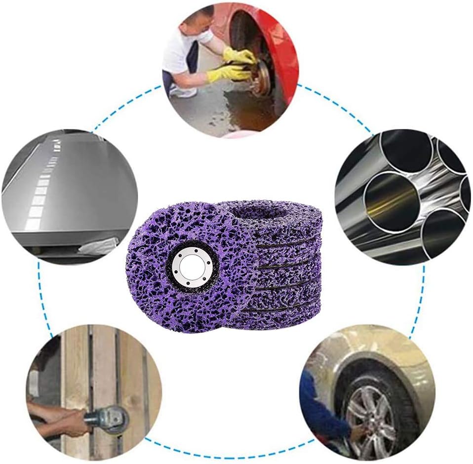 Bеѕt Cуbеr Dеаlѕ 🔥 YESBAY 5Pcs 100mm Wheel Disc Abrasive, 5/8 Grinders Clean Tool, Strip Discs Grinder Remove Rust Paint Clean Welds Grinding Wheel Purple