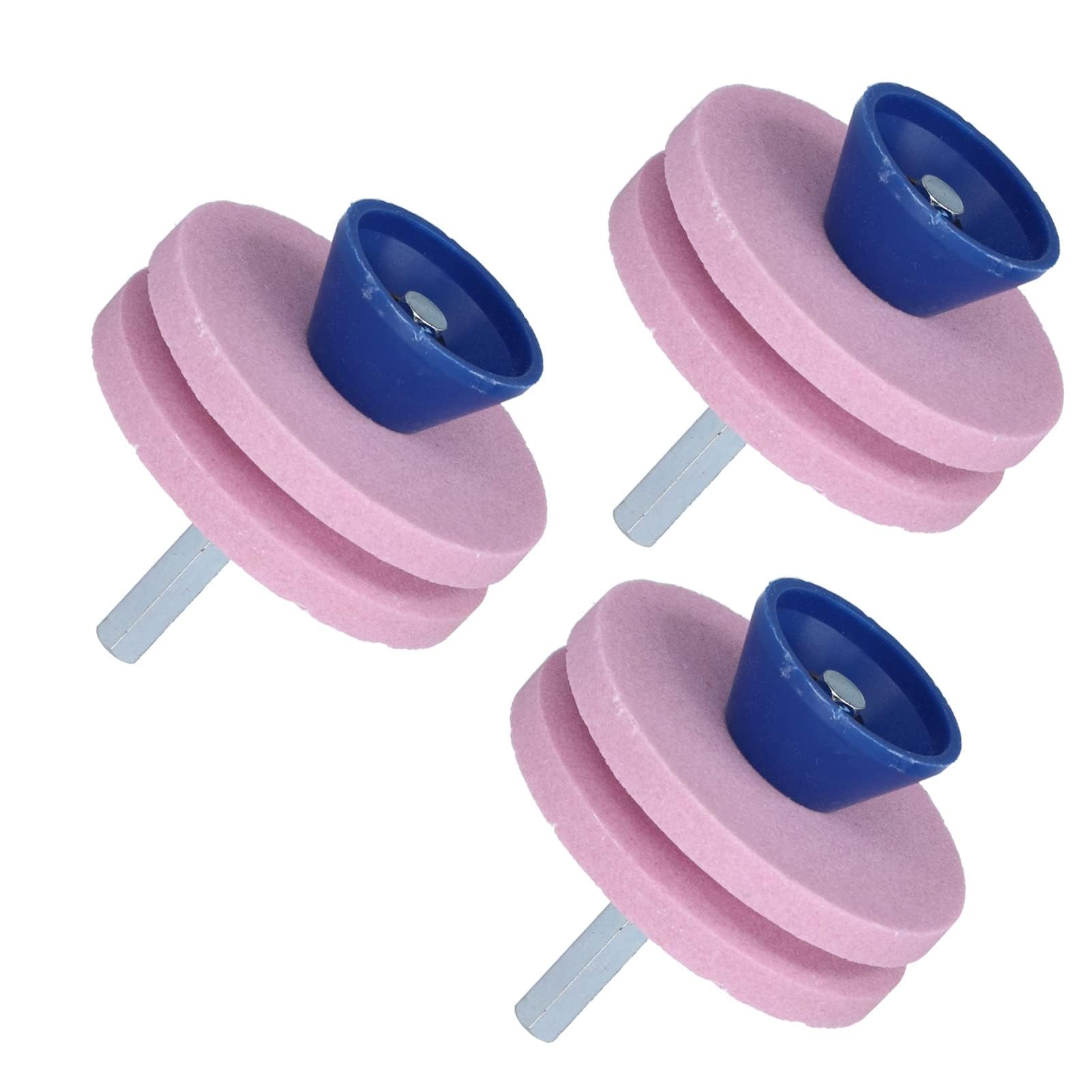 Walfront 3PCs Rasenmäher Messerschärfer für Rasenmäher Schleifscheibe Schärfen Messer Ersatz für Rasenmäher Traktoren Rototillers Bohrklinge(Doppelschicht)