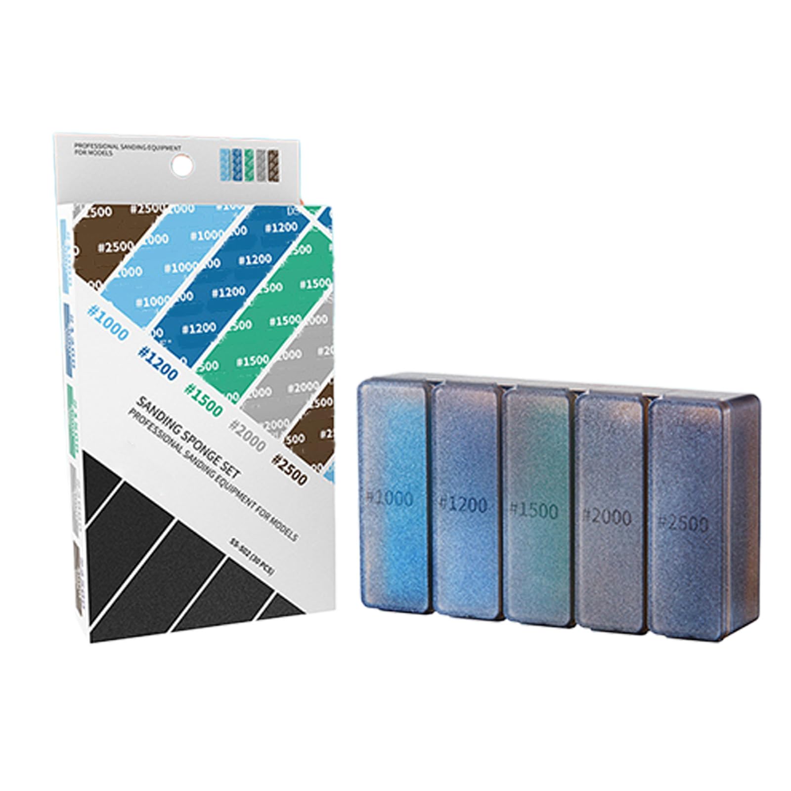1Set Sturdy Sanding Sponge Set with Multiple Grits Perfect for Detailed Model Finishing and Projects Model Making Sandpaper