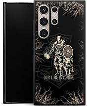 Slim Case extra dünn kompatibel mit Samsung Galaxy S24 Ultra Silikon Handyhülle schwarz Hülle Vikings Wikinger Serienmotiv