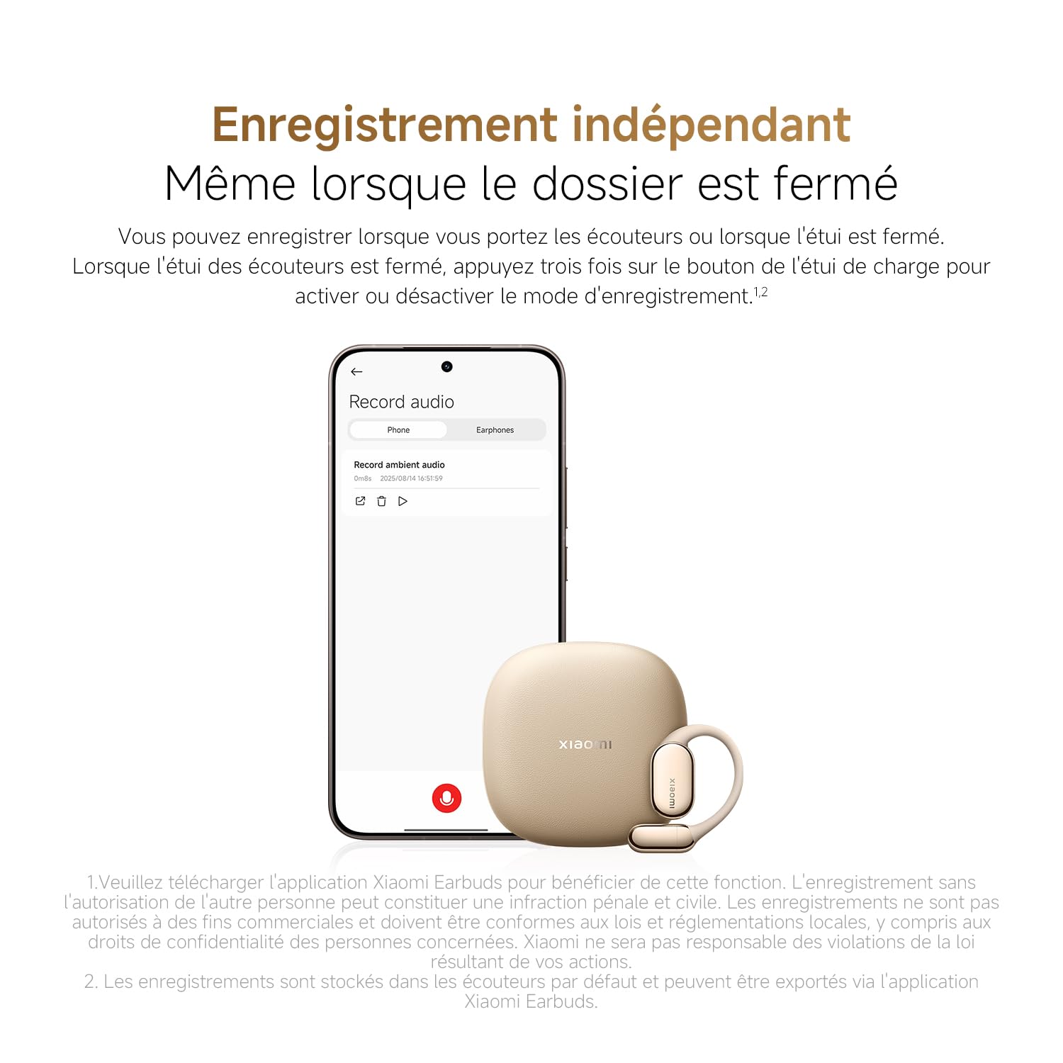 XIAOMI OpenWear Stereo Pro, écouteurs à Oreilles Libres, autonomie de 45h