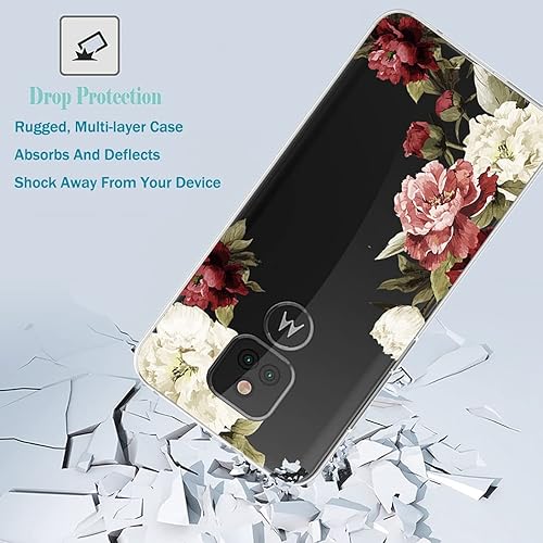 Miniatura 7 de Funda para Moto G Play 2021, funda protectora de TPU con patrón floral transparente, a prueba de golpes, cubierta ligera para Motorola Moto G Play