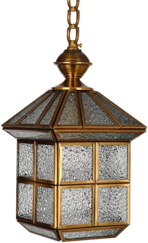 Novely Chandeliers-Chandelier+Pendant Light Copper Lamp Body Glass Lampshade Outdoor Waterproof for Balcony Hallway Courtyard Garden E27, Creative Decorative Lighting