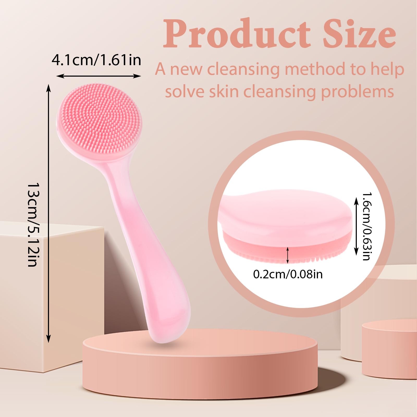 2 Pcs Silicone Face Wash Brush, Skin Friendly Silicone Facial Scrubber, Soft Manual Facial Cleanser Brush, Exfoliating Brush for Women and Men Blackheads Whiteheads Scrubber Exfoliator