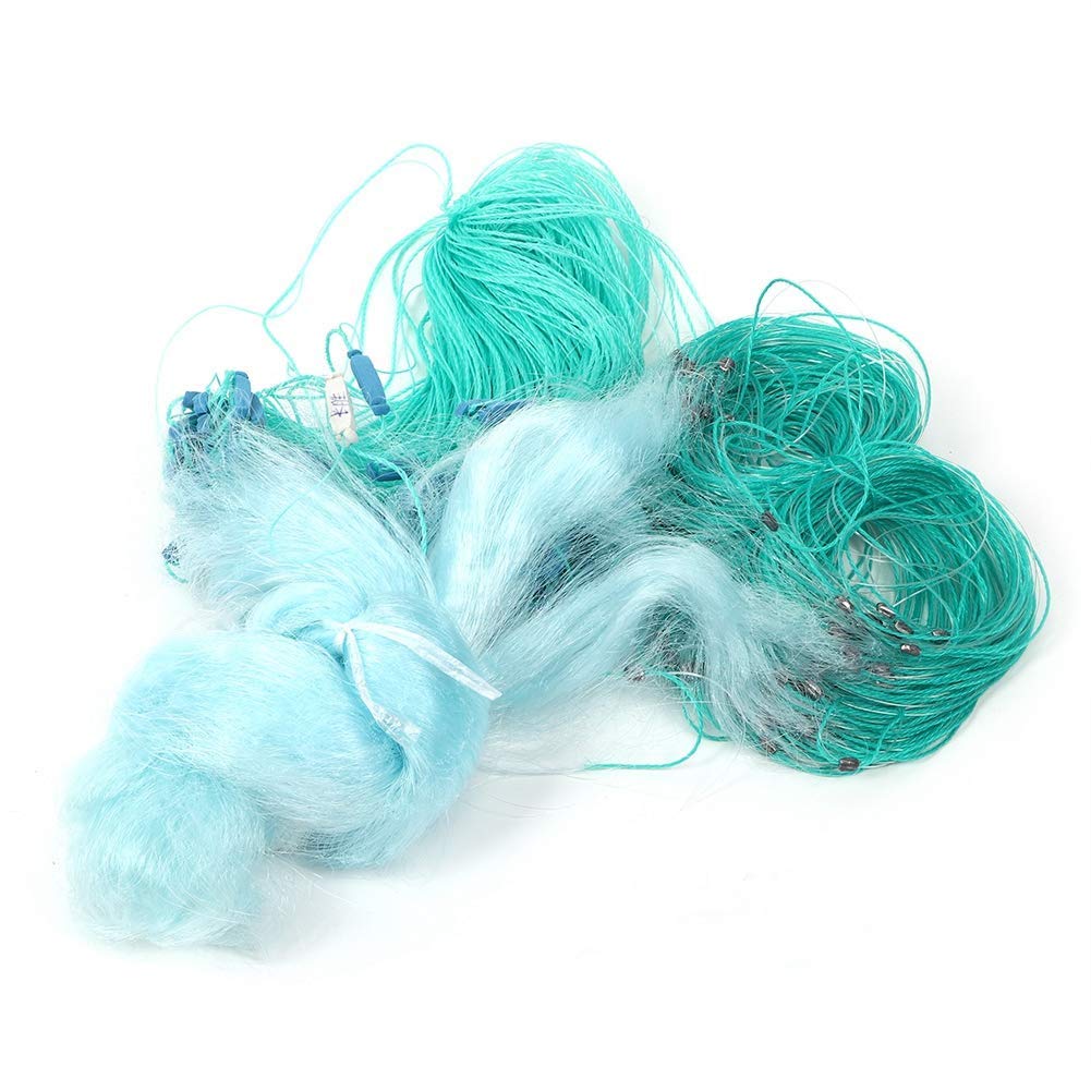 Fish Net, 50m Length 1.5m Height 3 Layers Heavy Fishing Net with Fishing Accessories3 Finger/4 Finger(4 Finger)