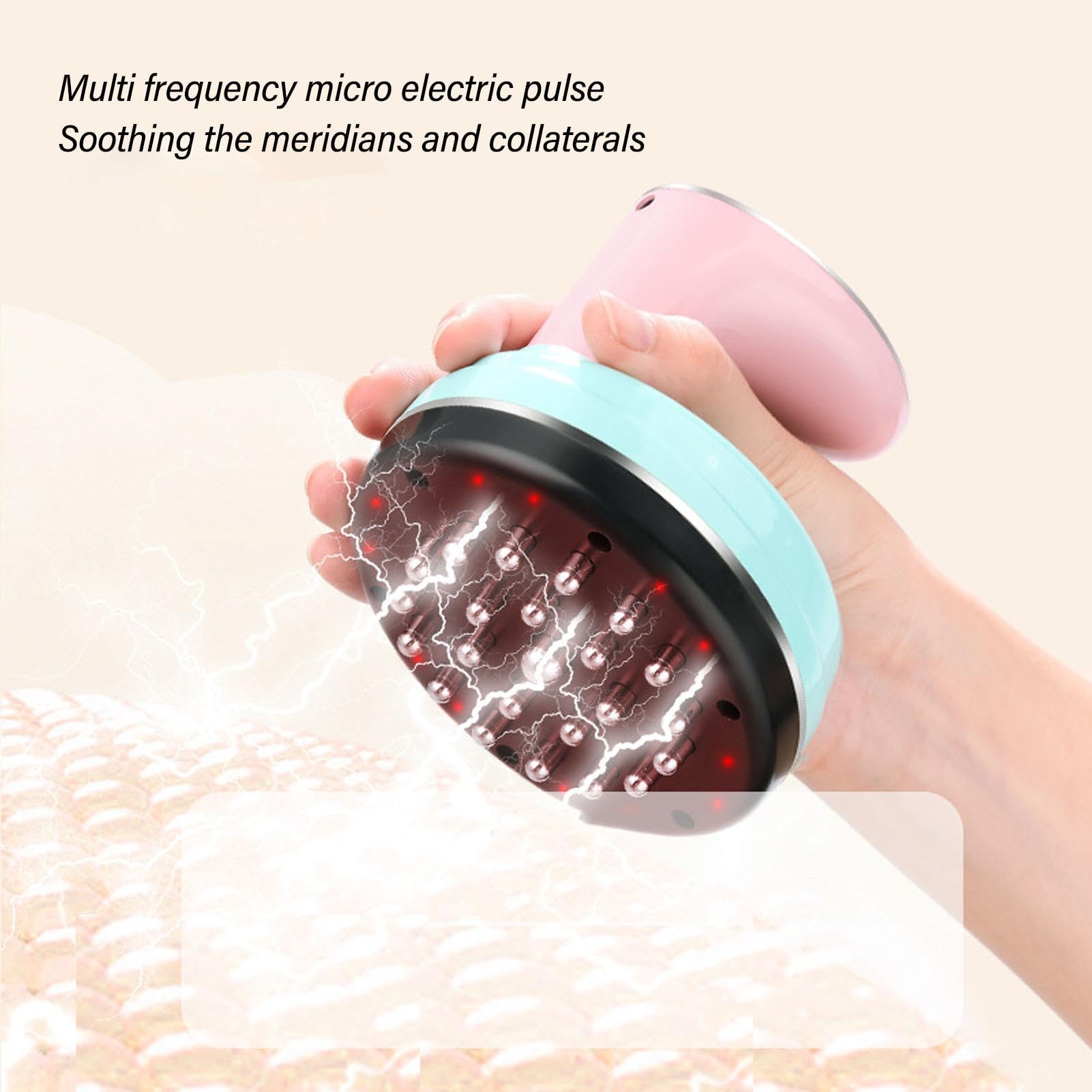 Masajeador Eléctrico Gua Sha, masajeador de celulitis por infrarrojos, Máquina de raspado eléctrico calefacción por vibración Reduce la fatiga cepillo de masaje de dragado de meridianos de la piel