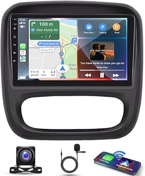 4G+64G Android 13 Car Stereo for Renault Trafic 3 / Vauxhall Vivaro 2014-2019 w/Wireless Carplay Android Auto, 9" Touchscreen 2 Din Car Radio Receiver Head Unit Bluetooth GPS Navi FM SWC Backup Camera
