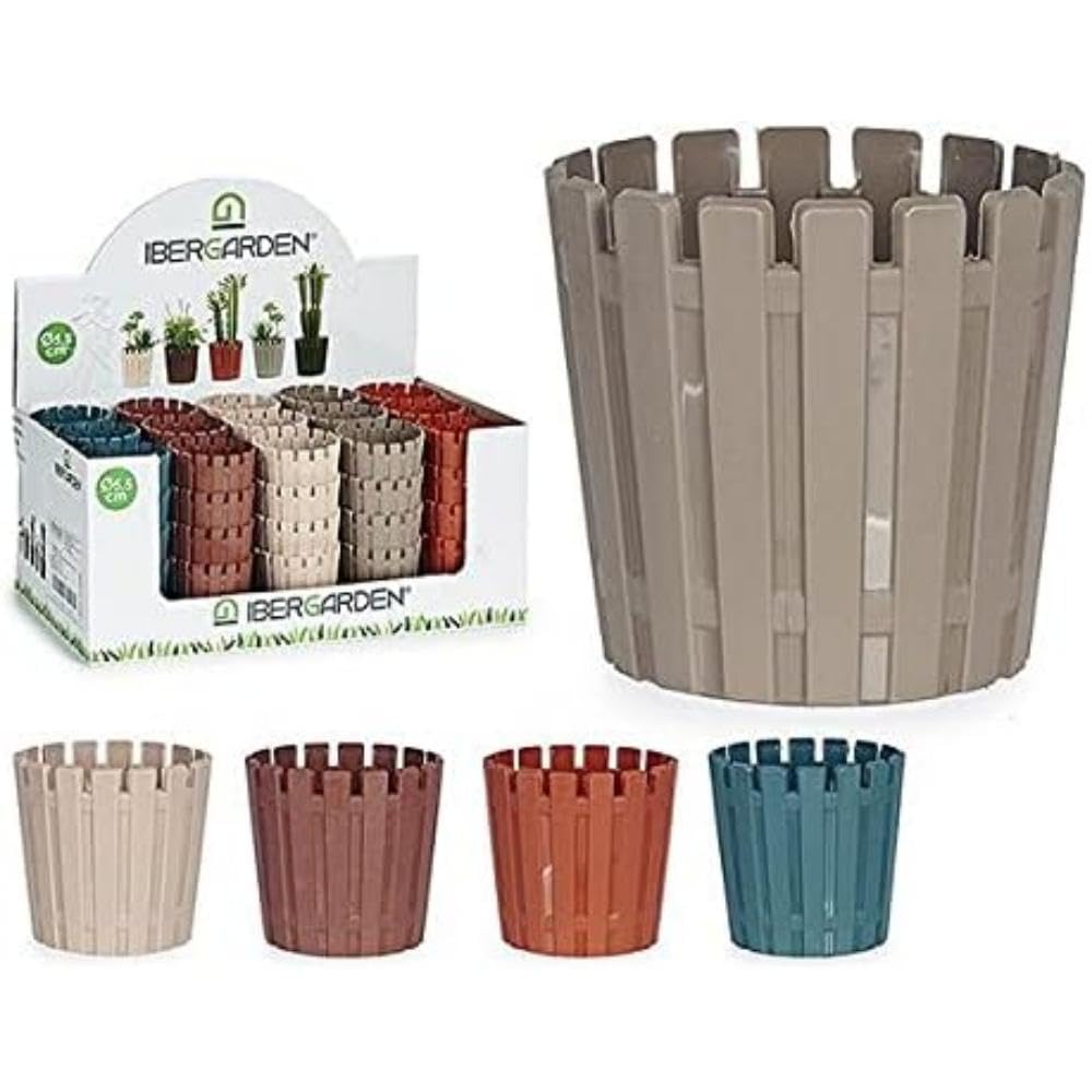 BigBuy Home S3604610 Plastic Planter, Multicolor, 6.5 x 6 x 6.5 cm
