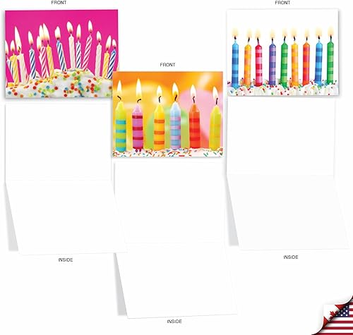 Miniatura 9 de The Best Card Company - 10 tarjetas de felicitación de cumpleaños en blanco - Tarjetas de notas de cumpleaños a granel surtidas, bonito juego en