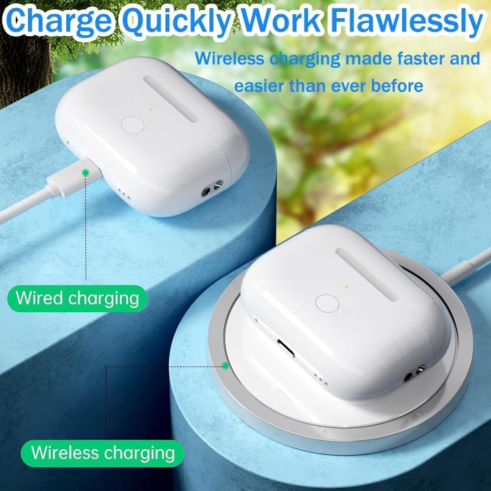 Boitier Charge sans Fil Compatible AirPods Pro 1 Pro 2 Remplacement Étui Chargement Couplage Sync