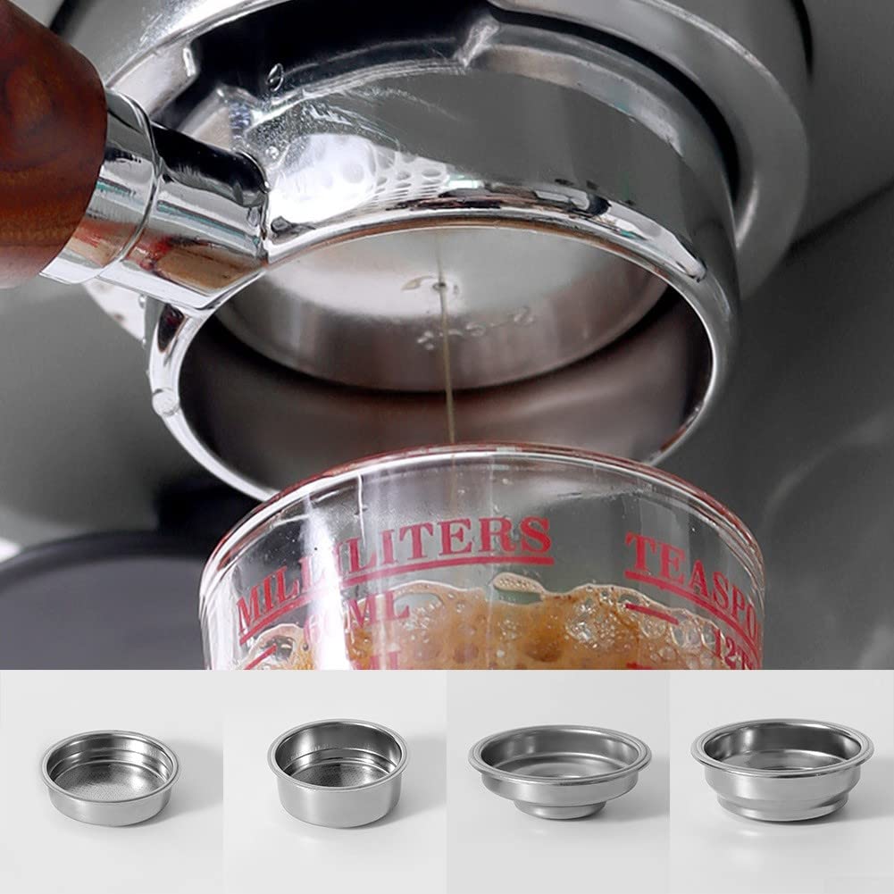 58mm 1 Cup Stainless Steel Pressurized Coffee Filter Basket Replacement Parts, As Picture Show - Image 2