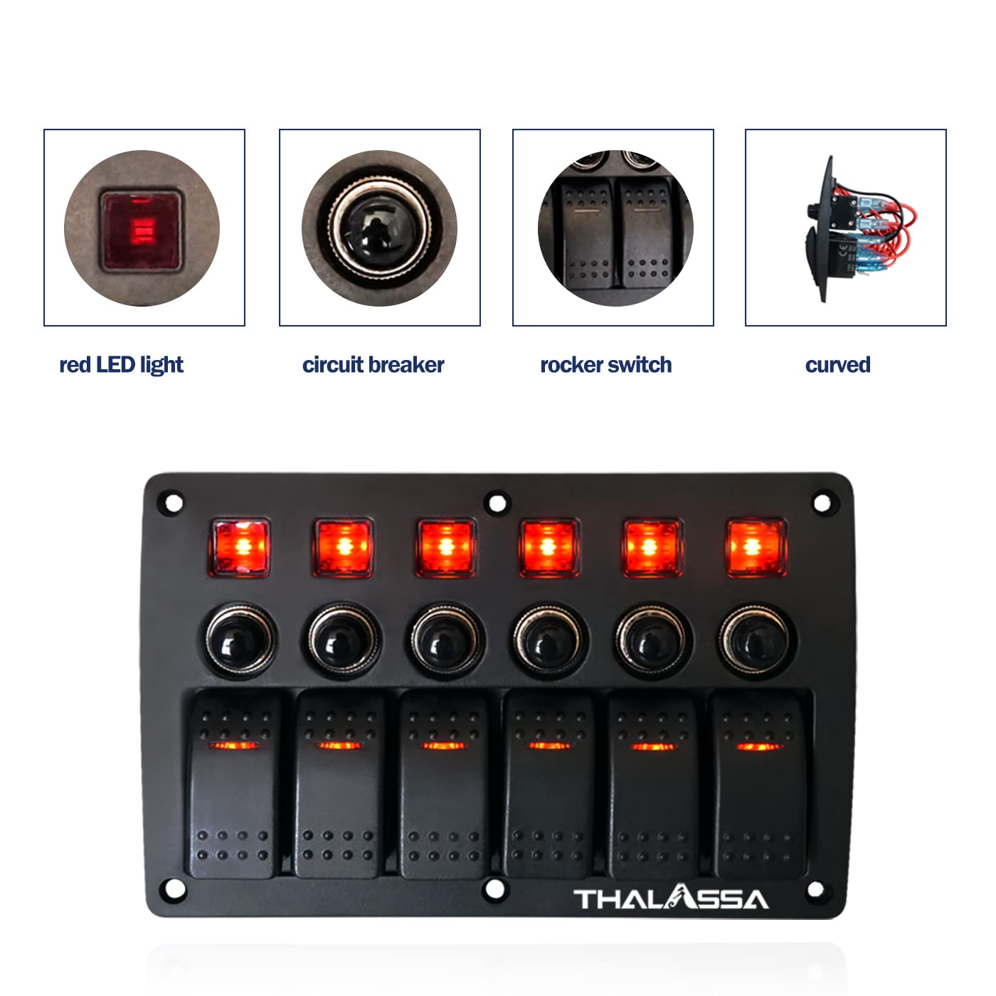 Amazon.com : 4/6 / 8 Gang Pre Wired Rocker Switch Panel