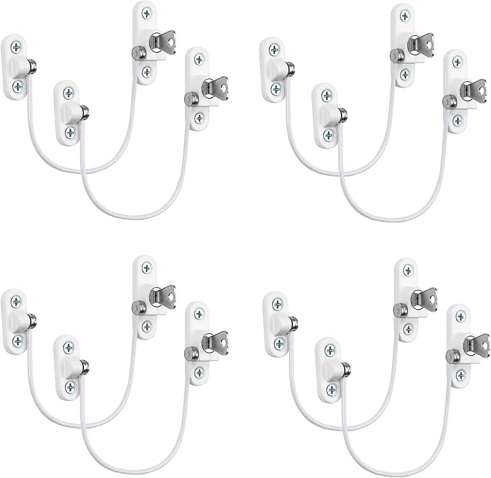 8 Pcs Window Restrictor Locks for Kids Window Restrictors UPVC Baby Security Window Locks with Screws Keys for Baby Child Children Safety, Window Locks Door Locks for Home Public School and Commercial