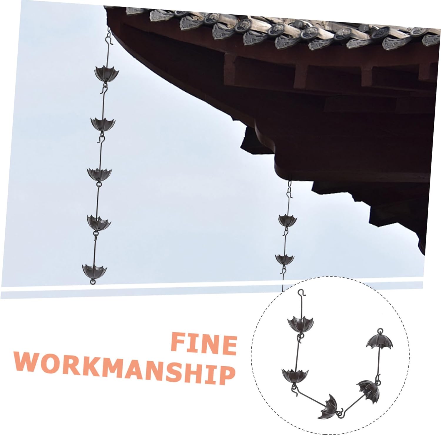 1pc Rain Chain for Gutters Simple Downspout Material Easy to Install for Gardens and Patios Decorative Rainwater Collection System