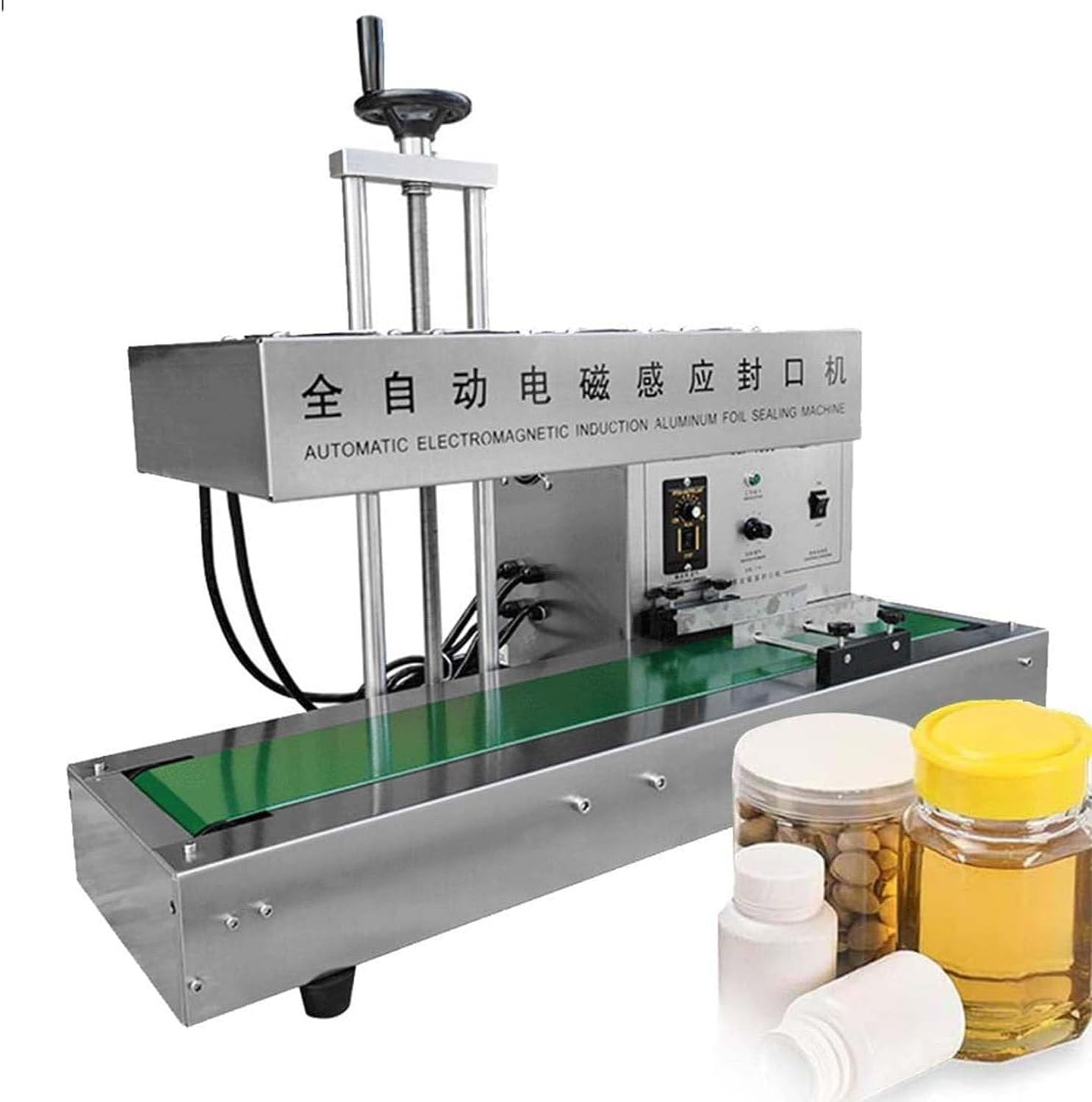 2200 W Automatic Aluminum Foil Sealing Machine,Automatic Continuous Sealer,Adjustable Speed/Seal Width and Height,for Plastic Bottles Glass Bottles,70mm