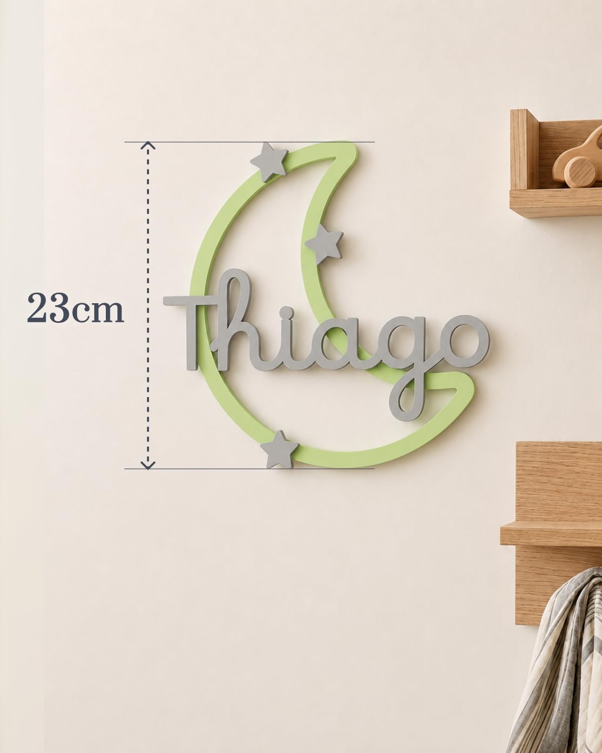Cartel Decorativo Infantil con Nombre Personalizado – Decoración para Puerta o Pared de Habitación Infantil – Hecho en España – Regalo Original para Bebé, Newborn, Bautizo o Cumple