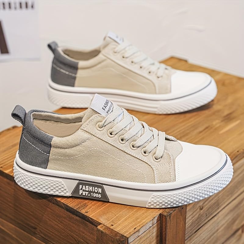 Men's Canvas Sneakers Breathable Low-Top Lace-Up Shoes with Non-Slip Sole Casual Fashion Shoes for Men4
