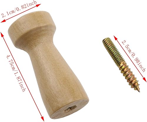 Miniatura 3 de Gancho de madera maciza atornillado para abrigos y sombreros, gancho de secado estilo coctelera para colgar ropa, toallas, etc. - 10 unidades