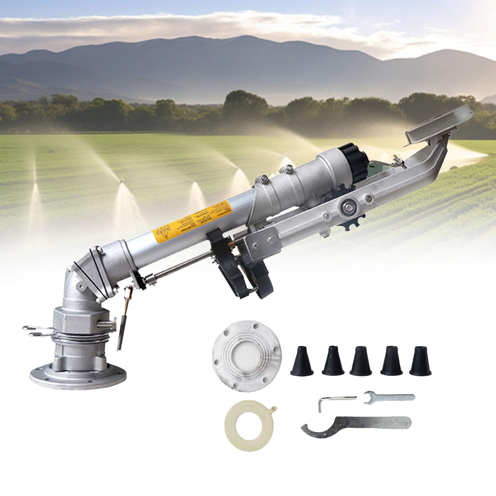 Arroseur rotatif à 360 degrés avec technologie d'impact pour une irrigation de grande surface, résistant aux intempéries