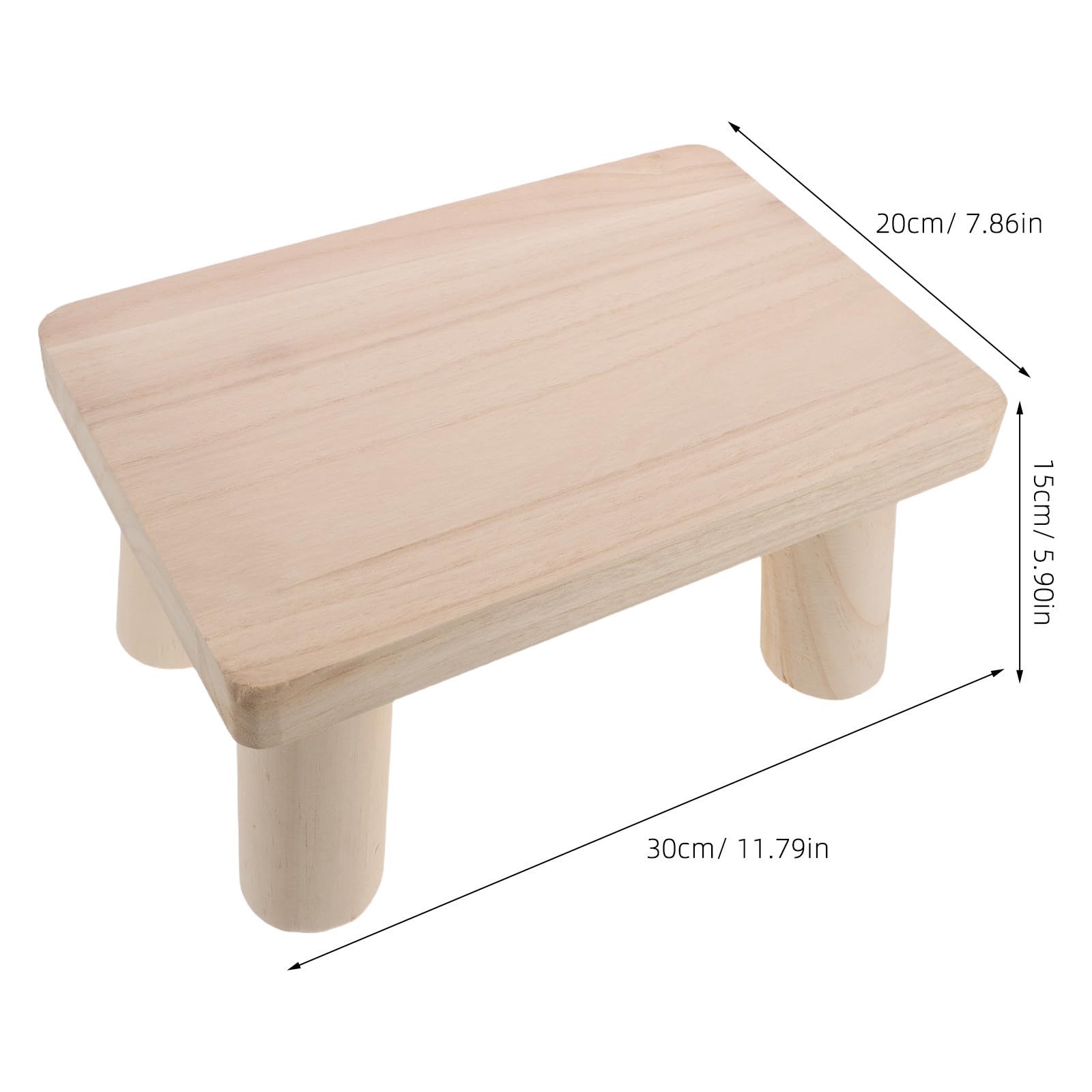 Toddmomy Sgabello in Legno Basso Rettangolare Vintage Beige