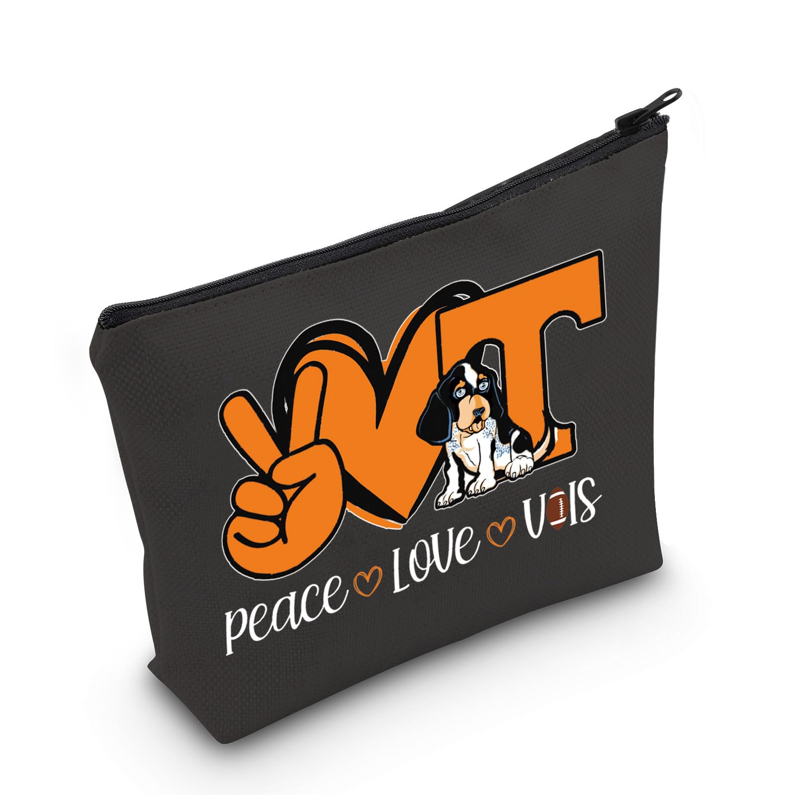 MNIGIU TN Football Gift Peace Love V Cosmetic Bag Football Lover Gift Tennessee Girl Gift