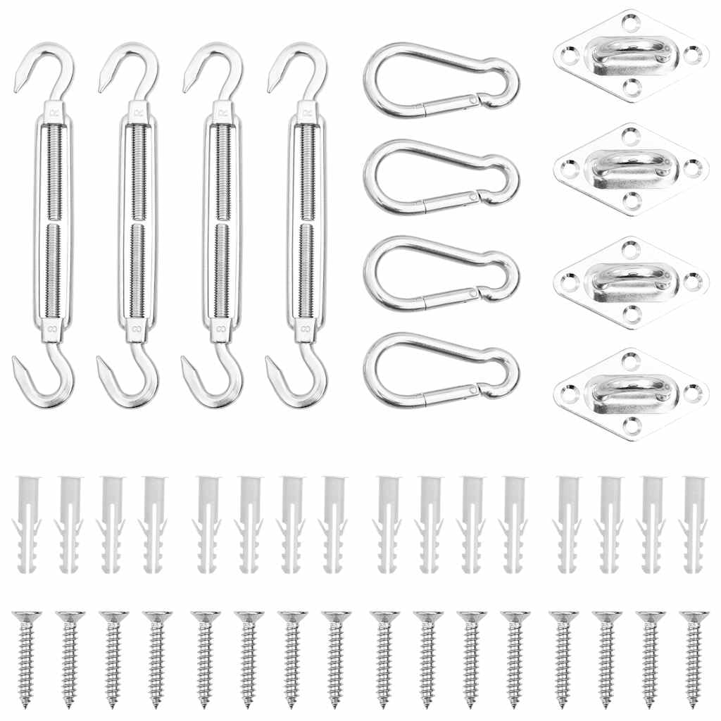 Kit de montage pour voile d'ombrage en acier inoxydable 12 pièces