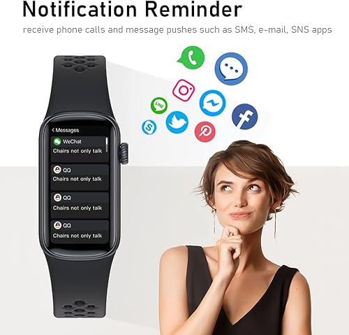 Miniatura 6 de Reloj de contador de pasos para hombres y mujeres, relojes inteligentes Laides, notificación de mensajes, IP68, impermeable, rastreador de