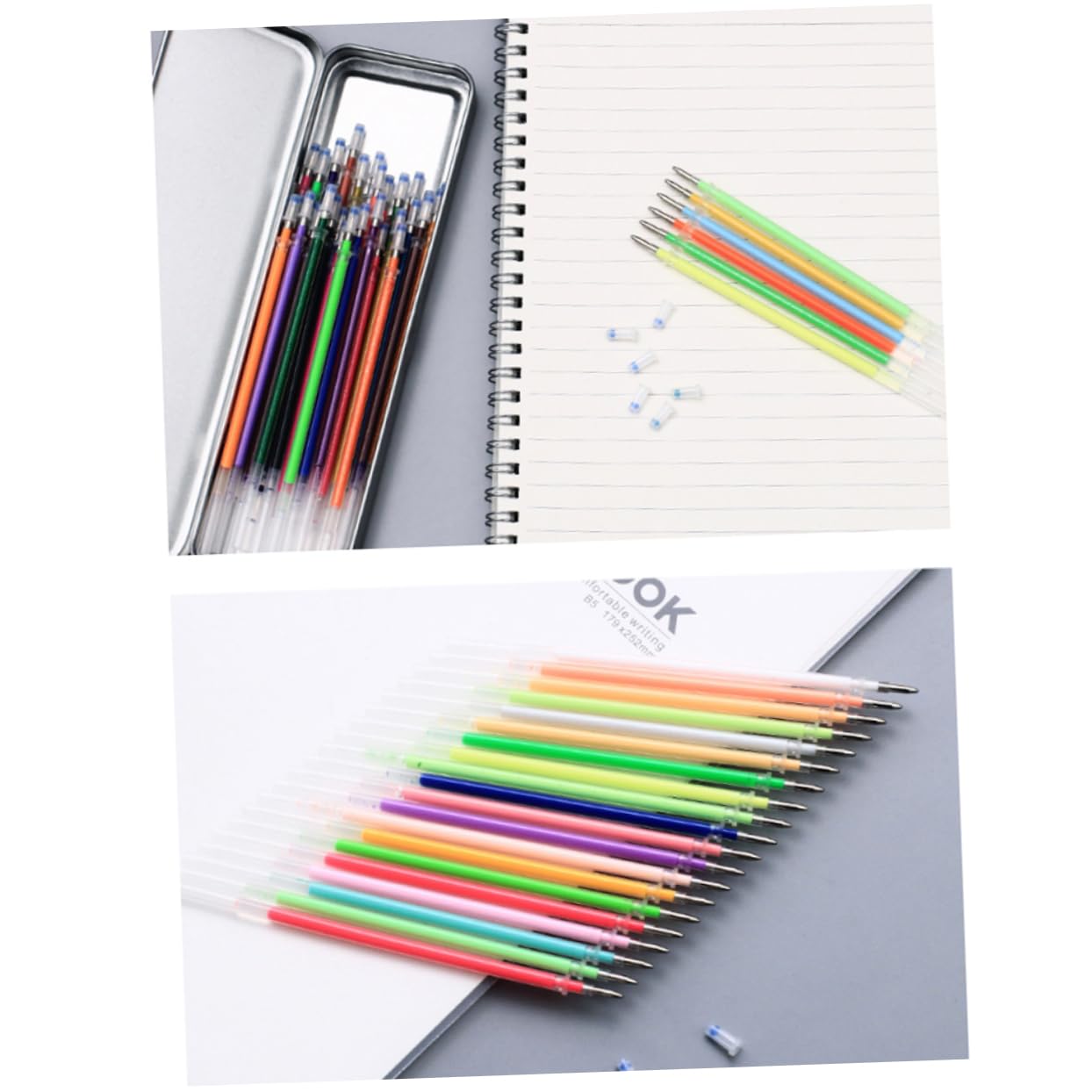 SHINEOFI 3pezzi Ricariche Gel Penne Glitterate Colorate Confezione Da Neon e Pastello Per Disegni Scrapbooking e Artigianato Inchiostro Sicuro e Fluido Per Libri Da Colorare e Diari