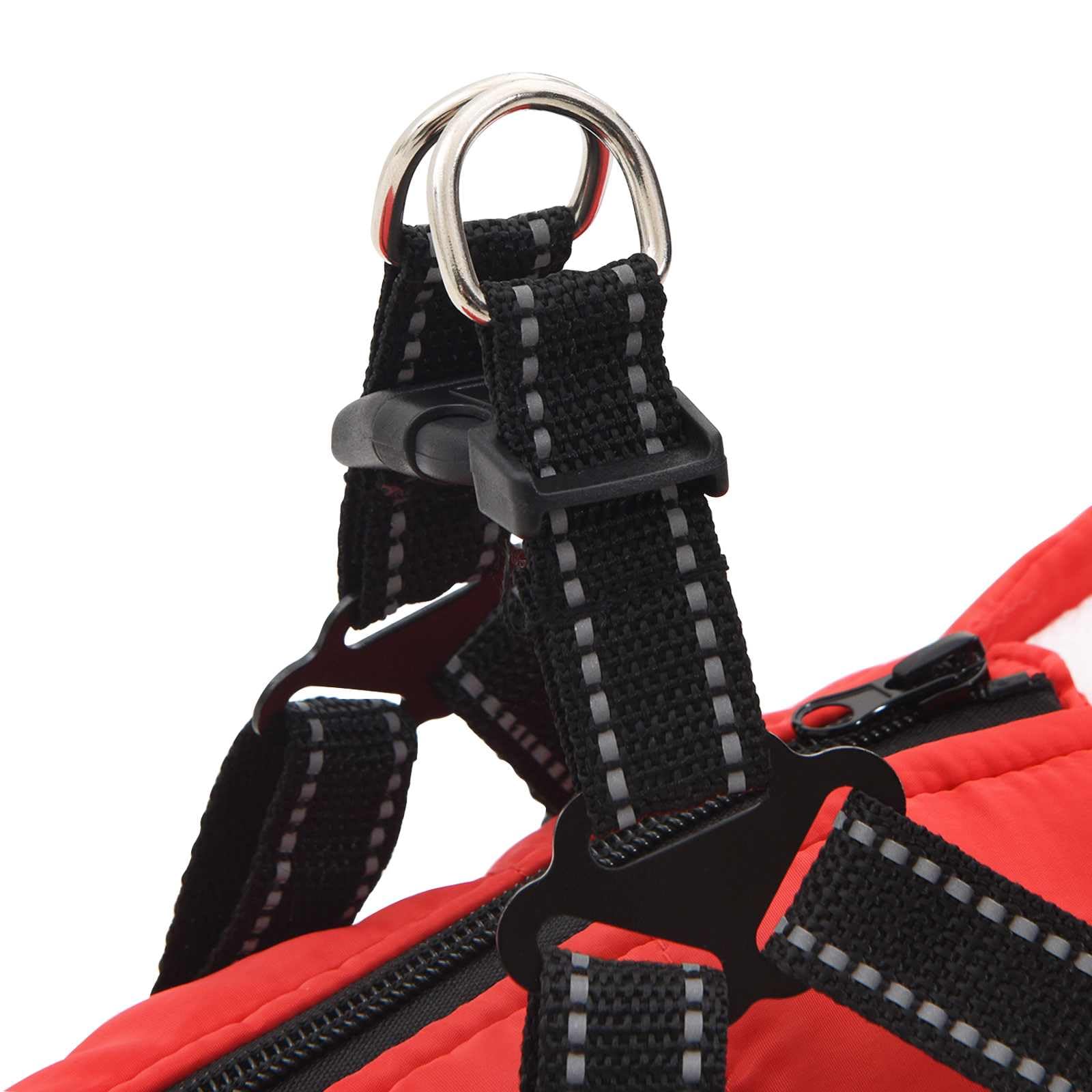 Cappotto per cani rosso L28, impermeabile in pile e poliestere, con strisce riflettenti, regolabile per cani da 2 a 3 kg, antivento e caldo, per passeggiate all'aperto in autunno e inverno