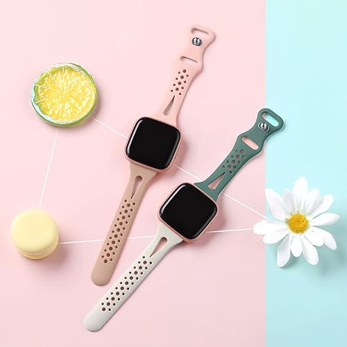 Vista 31 de Odbeai Correas de repuesto de silicona suave, delgadas y transpirables, para reloj Versa, compatibles con Fitbit Versa 2, Versa Lite/SE