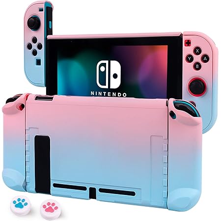 Amazon Com Cybcamo Protective Case Cover For Nintendo Switch Hard Shell Case Handheld Grip For Nintendo Switch Console And Joy Con Controllers With 2 Thumbsticks Pastel Pink Blue