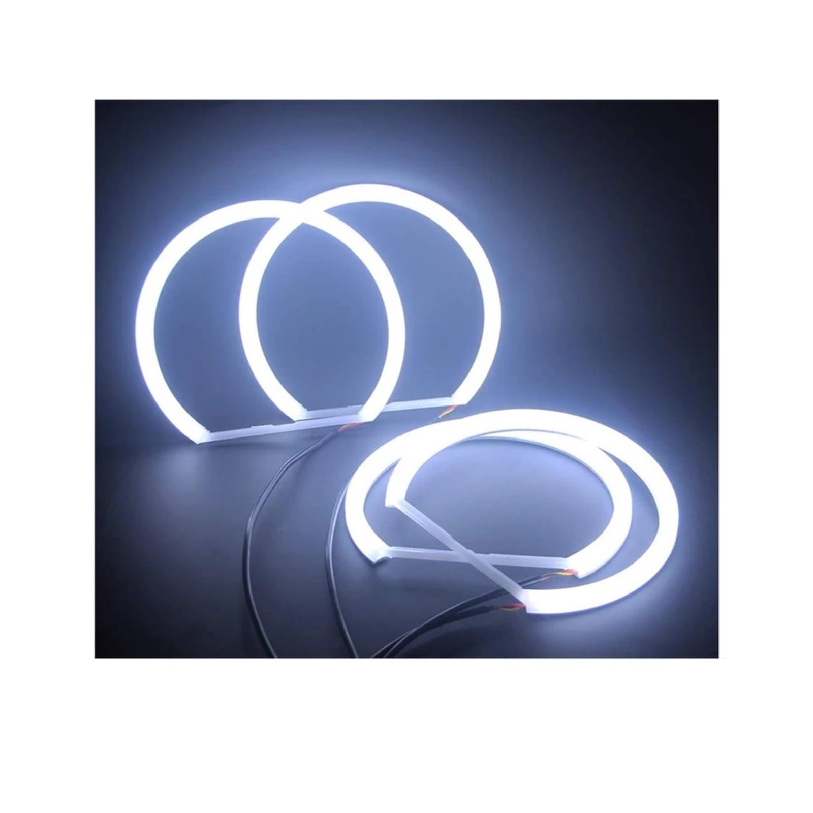 Fari Angel Eyes per auto Per BMW E46 4X Fari Ad Anello Halo A LED Bianchi Chiari In Cotone Occhio d'angelo autos(W 131MMX4)
