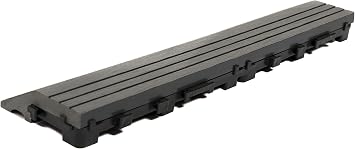 DECKO Grey 1 Piece Composite Wood Plastic Decking Interlocking Straight Edge Tiles with Woodgrain Effect 30cm x 7cm